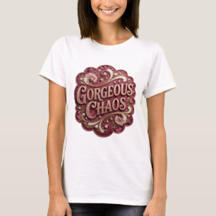 Scharfes Gold GORGEOUS CHAOS 3D-Text-Kunst T-Shirt