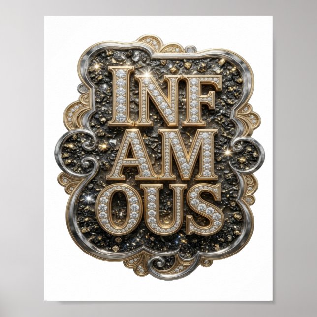 Scharfes Gold INFAMOUS Custom-Design Poster (Vorne)