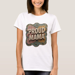 Scharfes Gold PROUD MAMA Print T-Shirt