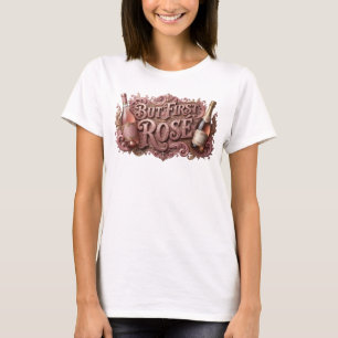 Scharfes Rosa ABER ERST ROSE 3D-Textkunst T-Shirt