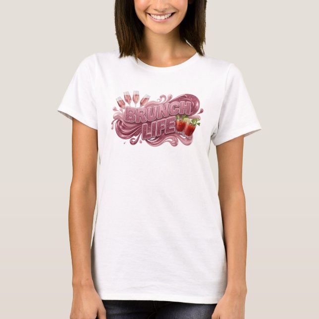 Scharfes rotes BRUNCH LIFE Tee (Vorderseite)