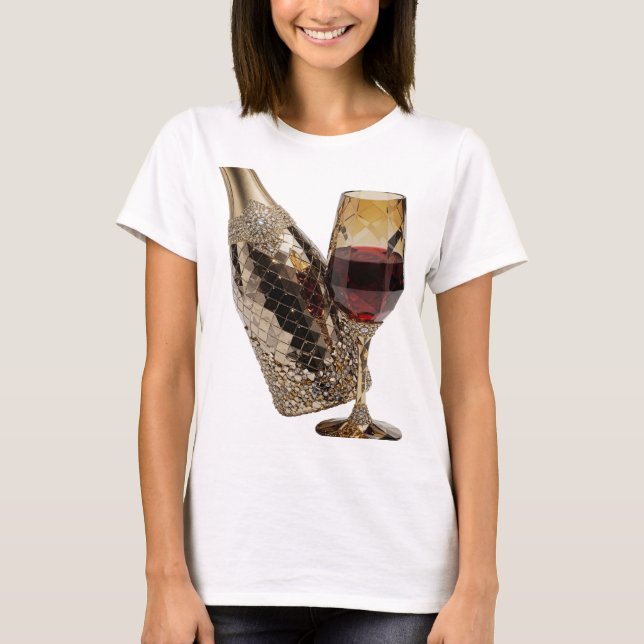 Scharfes Silber ABSTRACT ART Design T-Shirt (Vorderseite)