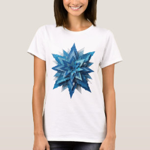 Scharfes Silber BLAUER STERN 3D-Textkunst T-Shirt