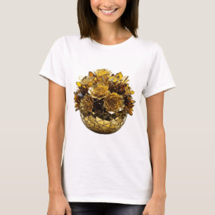 Scharfes Silber GOLDENE ROSEN Kühnes Design T-Shirt