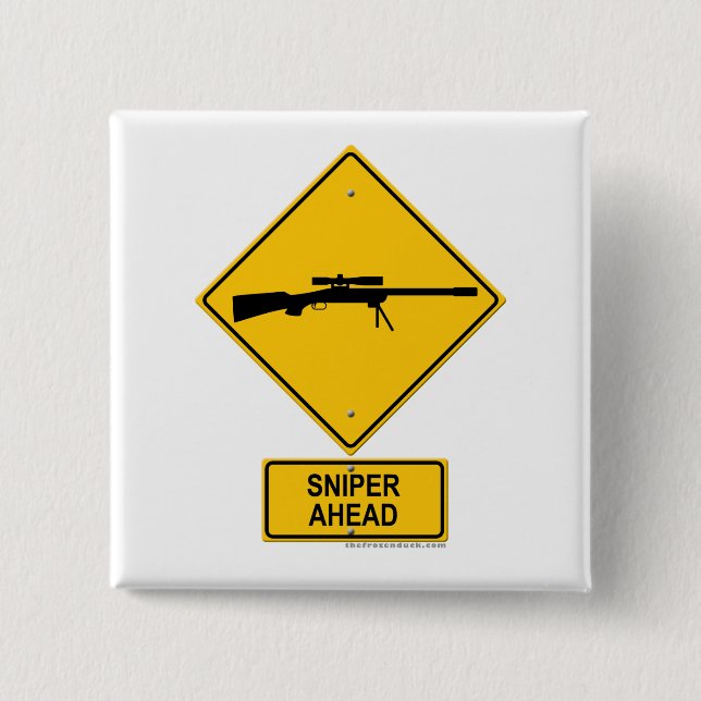 Scharfschütze-voran Warnzeichen Button (Vorderseite)