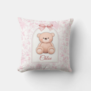 Scharlachrot   Benutzerdefiniertes rosa Teddy-Bär- Kissen