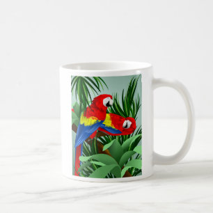 Scharlachrot der Macaws-zwei Kaffeetasse