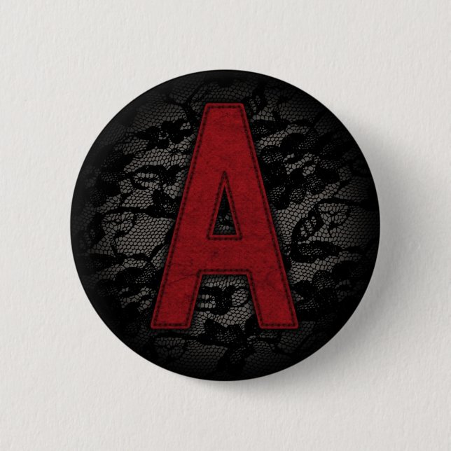 Scharlachrot des Buchstabe-A Button (Vorderseite)
