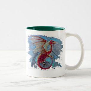 Scharlachrot Drache- Zweifarbige Tasse