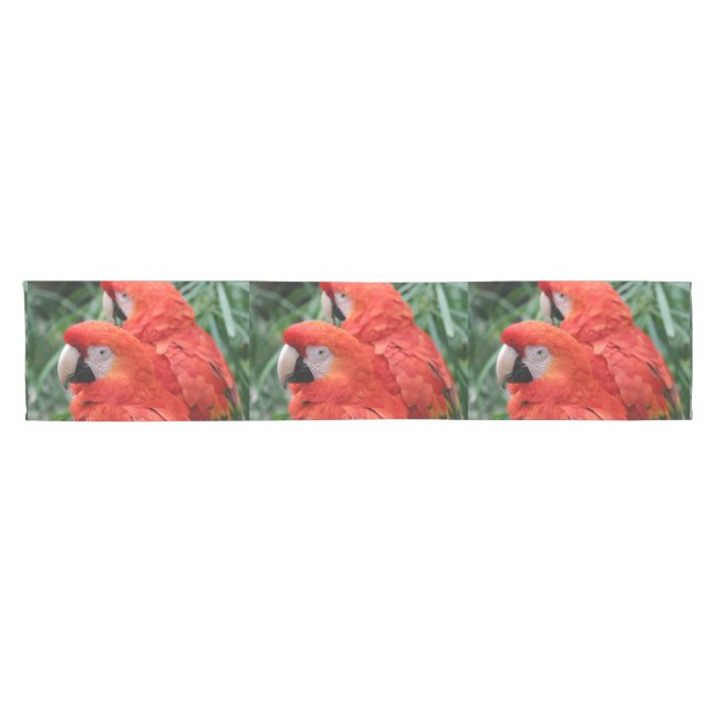 Scharlachrot Macaw- Kurzer Tischläufer (Horizontal)