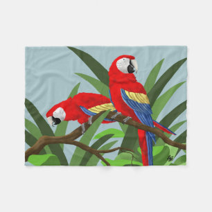 Scharlachrot Macaw-Papageien-Geschenk- Fleecedecke
