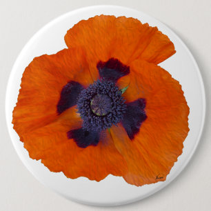 Scharlachrot Orange Poppy 1 Button
