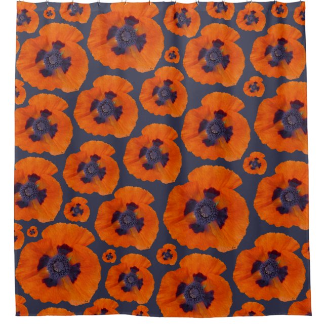 Scharlachrot Orange Poppy 1 Duschvorhang (Vorderseite)