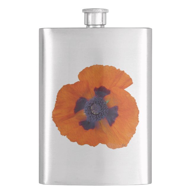 Scharlachrot Orange Poppy 1 Flachmann (Vorderseite)