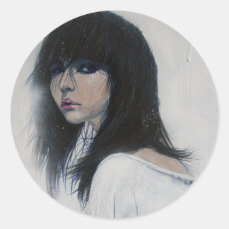 Scharlachrot Runder Aufkleber