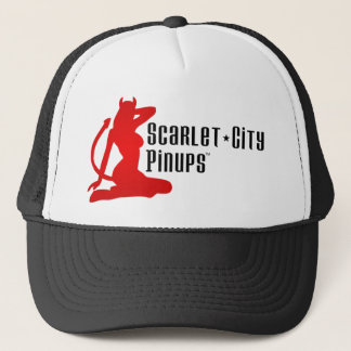 Scharlachrot Stadtpinups-Fernlastfahrer-Hut- Truckerkappe