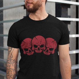 Scharlachrot: Triple Skull Tri-Blend Shirt