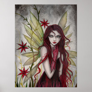 Scharlachrote Fantasy-Kunst von Molly Harrison Poster