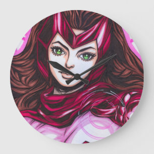 Scharlachrote Hexe ~ Wanda Maximoff Große Wanduhr