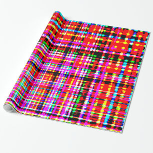 Scharlachrote moderne schicke Tartan Karo Geschenkpapier