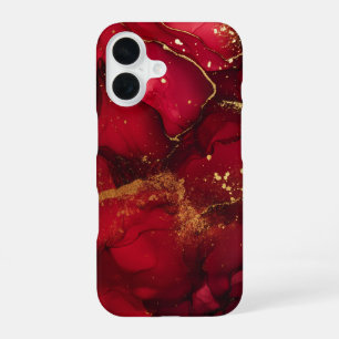Scharlachrote Opulenz Luxus Rot & Gold Bold Glamou iPhone 16 Hülle