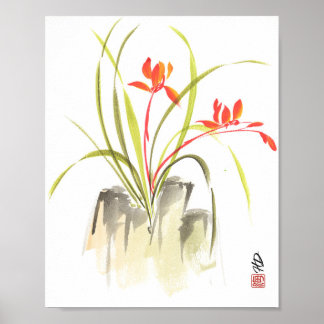 Scharlachrote Orchideentanz Poster