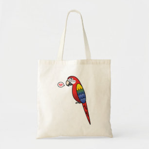 Scharlachroter Cartoon Macaw Parrot Bird Liebe Tragetasche