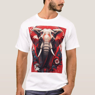 Scharlachroter Majestät-Elefanten-T-Shirt T-Shirt