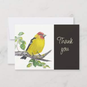 Scharlachroter Tanager-Vogel Natur AquarellDanke Dankeskarte