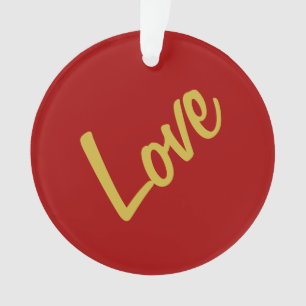 Scharlachrotes Goldfarben Liebe Hochzeit Kalligraf Ornament