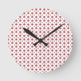 Scharlachrotes Kreuz in Harmonie Runde Wanduhr