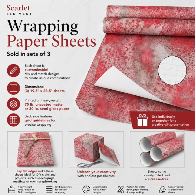 Scharlachrotes Sediment Geschenkpapier Set (Von Creator hochgeladen)