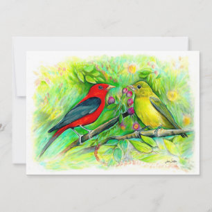Scharlachteppiche Aquarellfarbener Bleistift Zeich Dankeskarte