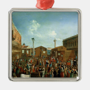 Scharlatane im Piazzetta San Marco, Venedig Ornament Aus Metall