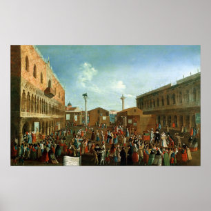 Scharlatane im Piazzetta San Marco, Venedig Poster