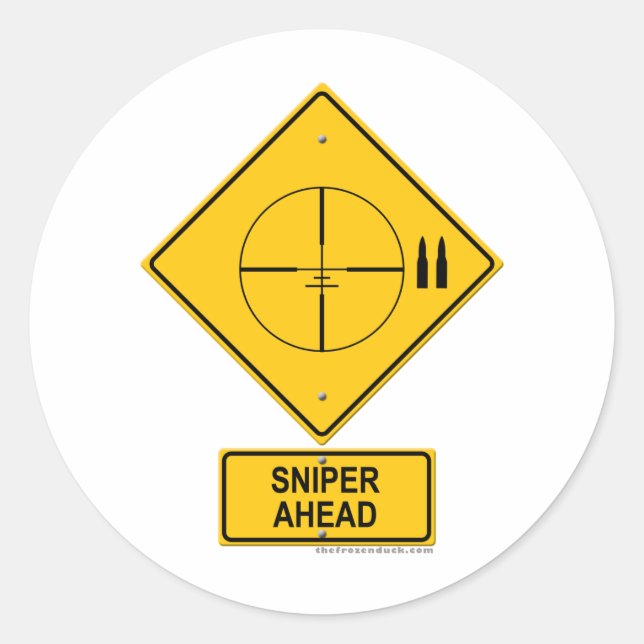 Scharnierwarnung (Crosshairs) Runder Aufkleber (Vorderseite)