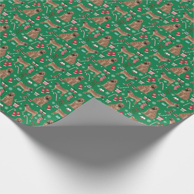 Scharpei Weihnachtshundepapier Geschenkpapier (Ecke)