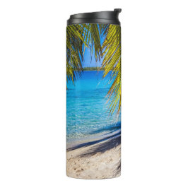 Schatten am Strand Thermosbecher