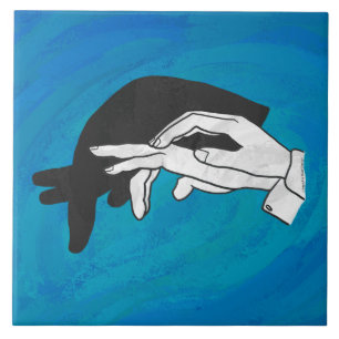 Schatten-Ameisenbär auf Blau Fliese