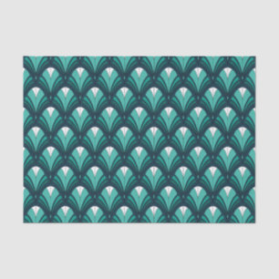 SCHATTEN AQUAMARINER ART DECO-MUSTER SEIDENPAPIER