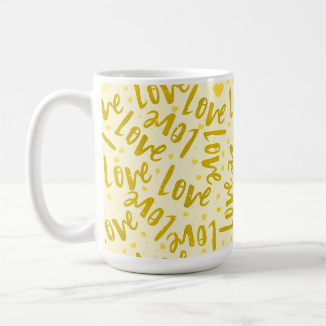 SCHATTEN AUS GELBHAND, DIE VALENTINE-LIEBE ZURÜCKG KAFFEETASSE (Links)