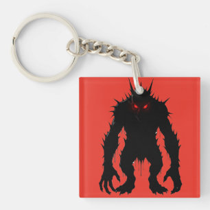 Schatten-Dämon-Monster Rote Augen Horror-Geschenk Schlüsselanhänger