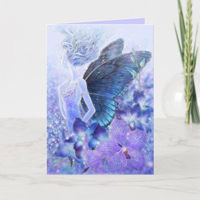 Schatten der blauen Gruß-Karten Karte (Vorderseite)