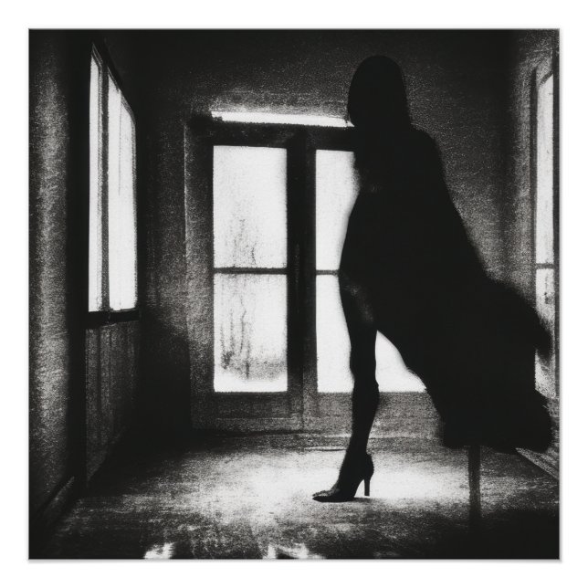 Schatten, der den Flur hinuntertreibt Poster (Vorderseite)