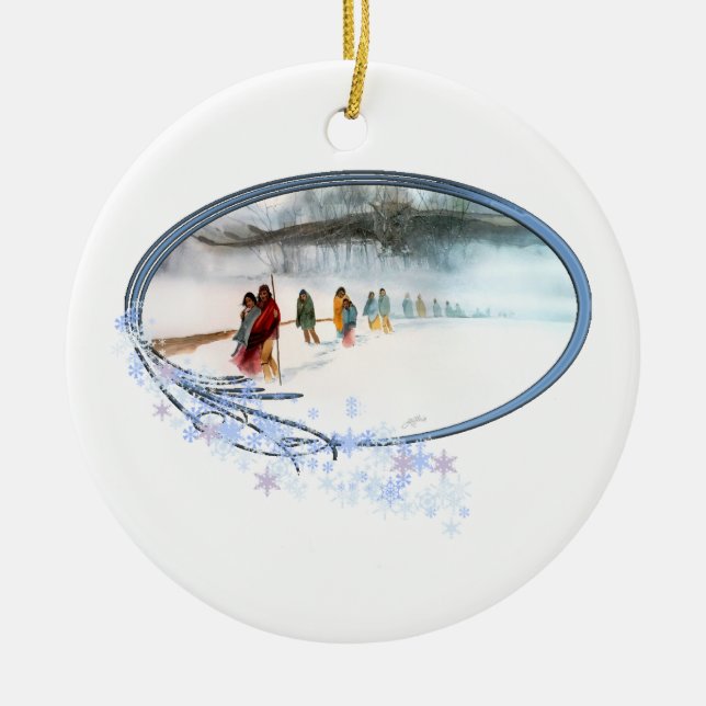 Schatten der Eule auf der Spur der Risse Keramikornament (Vorne)