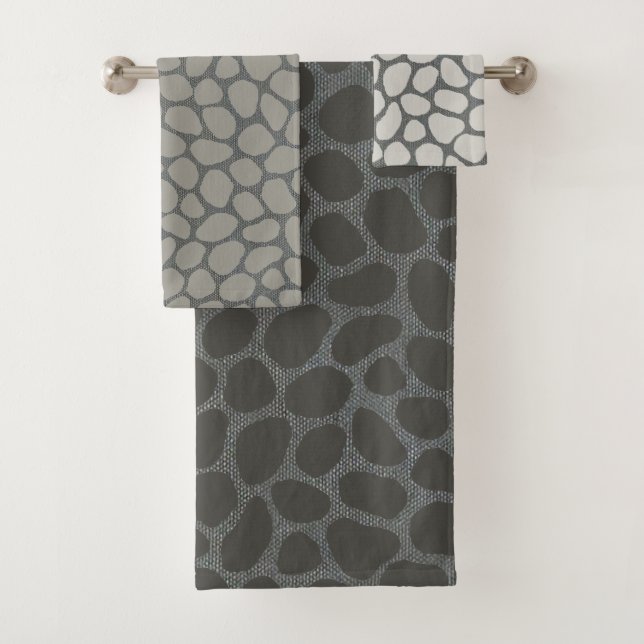 Schatten der grauen Schirm-Kiesel Badhandtuch Set (Insitu)