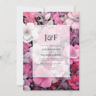Schatten der Hochzeit von Rosa und Grau Einladung