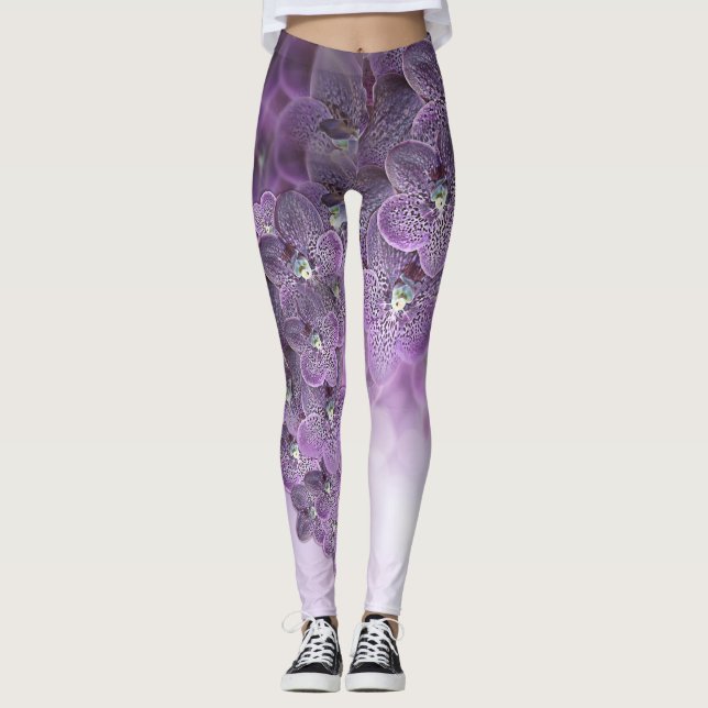 Schatten der Lila Orchideen von Violet Leggings (Vorderseite)