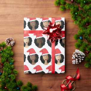 Schatten der Melanin Black Women Weihnachts-Weihna Geschenkpapier