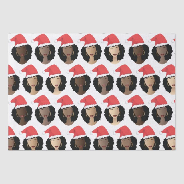 Schatten der Melanin Black Women Weihnachts-Weihna Seidenpapier (Vorderseite)